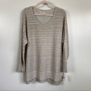 NWT Sz 1X Style & Co tan sweater with side slits